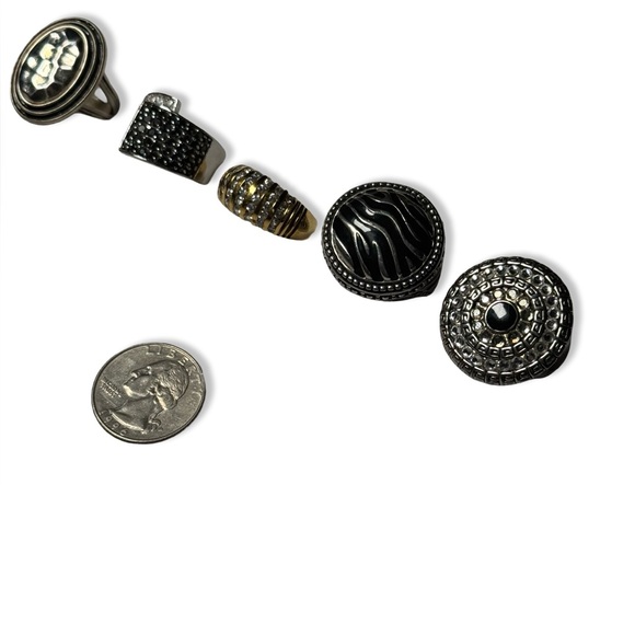 Premier Designs Ring Lot Bundle of 5 Vintage Size 8 Cocktail Rings Cabochon - Picture 5 of 7